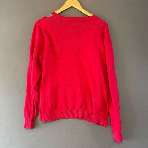 Izod Women’s Golf Sweater V-Neck Diamond Graphic Size 2XL Red Color - Picture 6 of 11